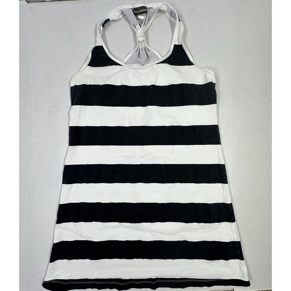 Tommy Bahama Dresses & Skirts - Tommy Bahama Striped Halter Dress Black White Stretch Cotton XL Casual Beach